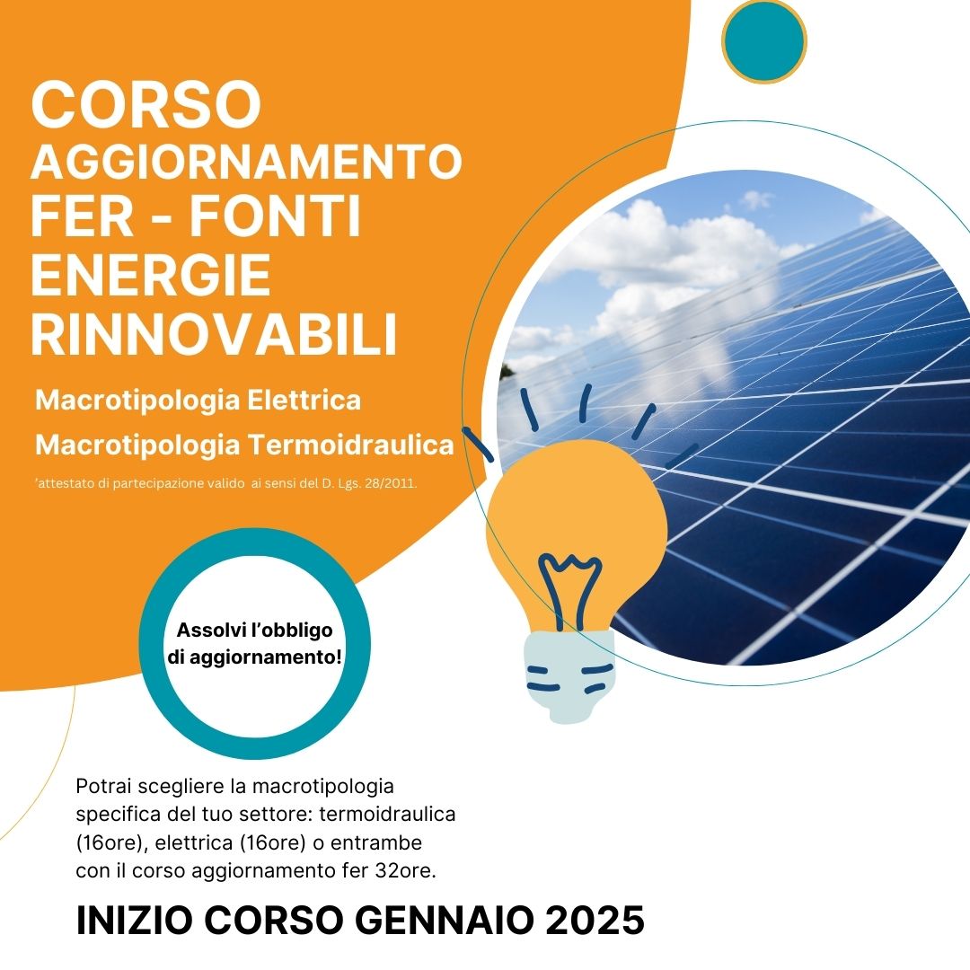 Corso aggiornamento FER Fonti Energie Rinnovabili Lucca